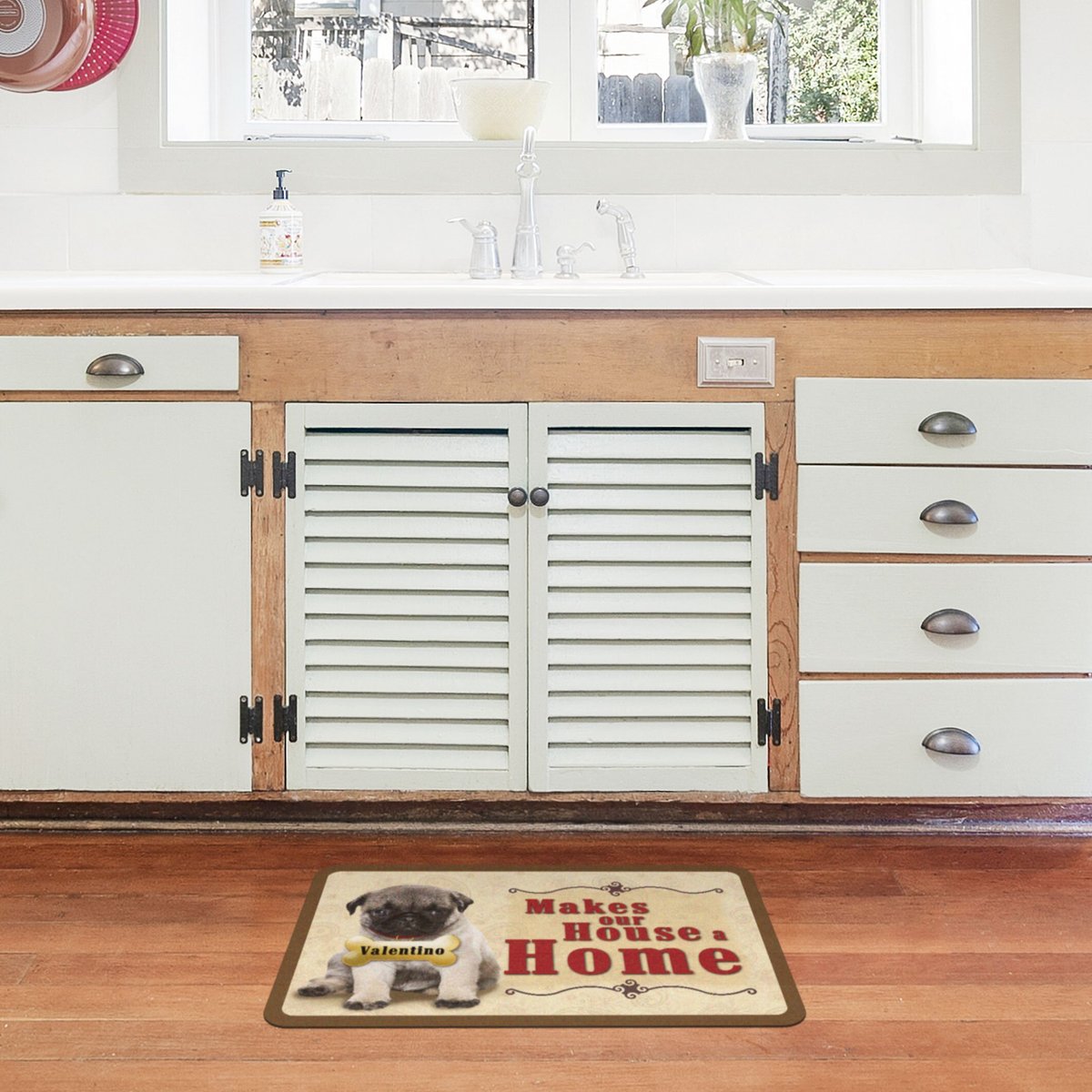 Bungalow Flooring Makes Our House A Home Pug Personalized Floor Mat