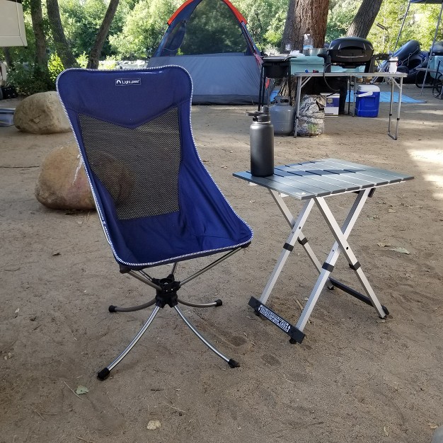 Lightspeed Outdoors Tall Swivel Camp Chair Outdoor Seating Blue