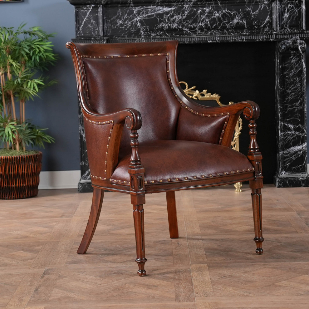 Leather Regency Chair  Fireside Chair   Traditional   Armchairs And Accent Chairs   by Niagara Furniture  Houzz