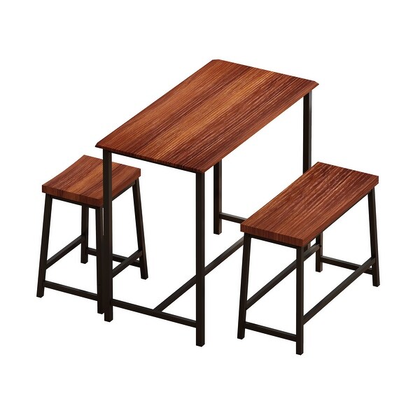 4-Piece Dining Table Set Industrial Wooden