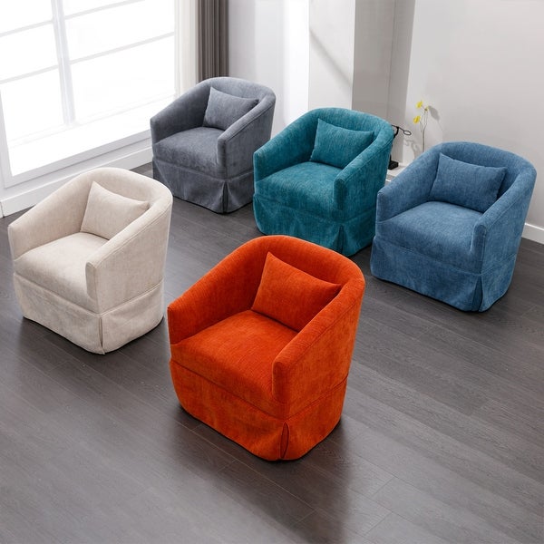 360-degree Swivel Accent Armchair Linen Blend Single Sofa， Living Room Bedroom Reading Sofa