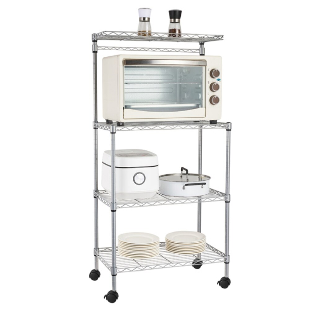 4 Layer Adjustable Kitchen Bakers Rack Shelf Microwave Oven Stand Storage Cart   23.62\