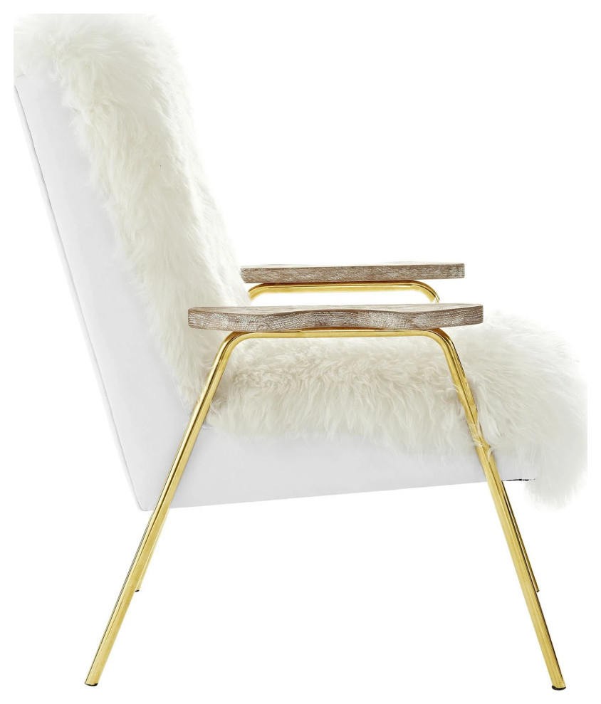 Isabella White Sheepskin Armchair   Midcentury   Armchairs And Accent Chairs   by V.S.D Furniture  Houzz