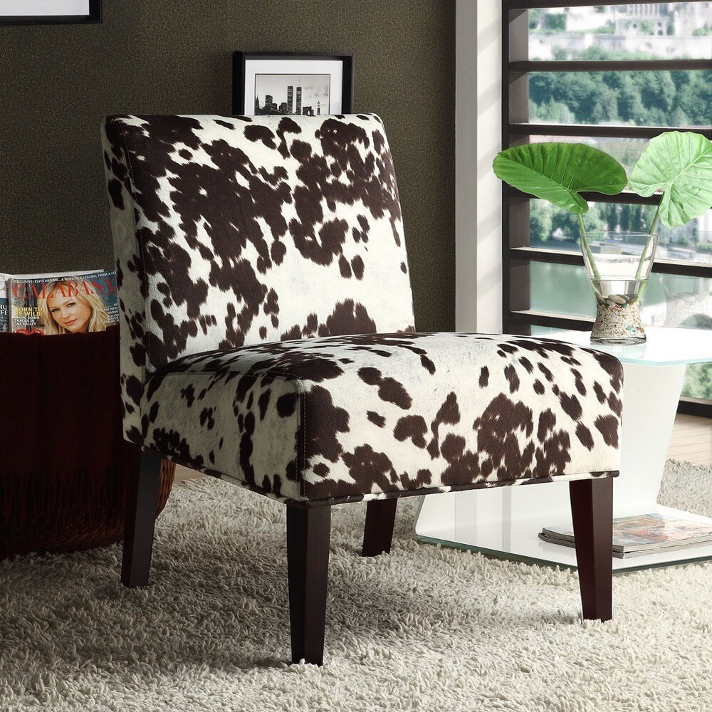 Peterson Cowhide Fabric Slipper Accent Chair by iNSPIRE Q Bold