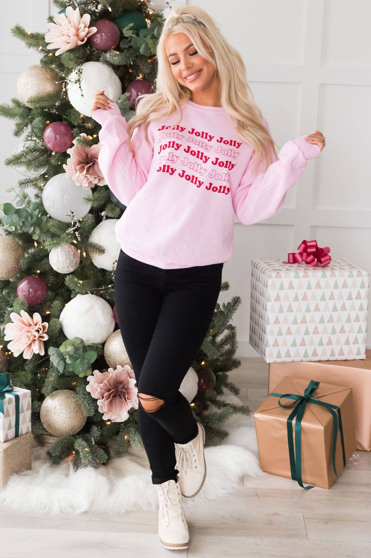 Holly Jolly Modest Sweatshirt