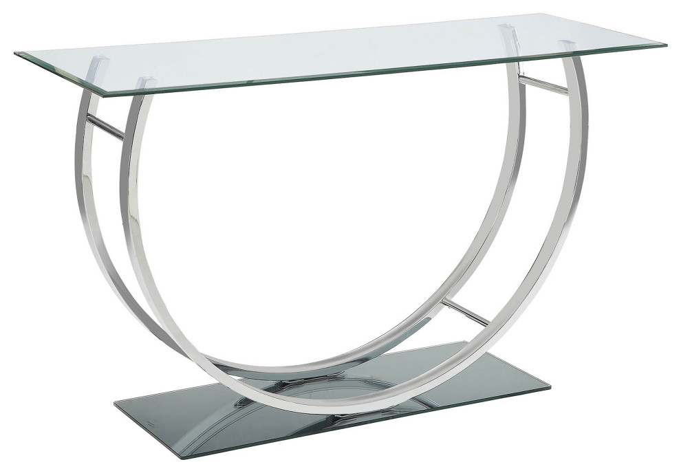 Danville U shaped Sofa Table Chrome   Modern   Console Tables   by Modon  Houzz