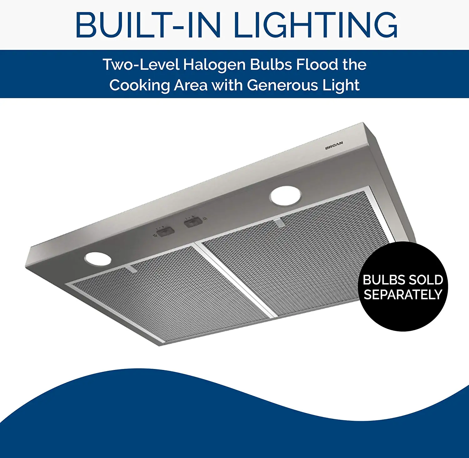 Broan Glacier BCSD1 36-in Convertible Stainless Steel Undercabinet Range Hood