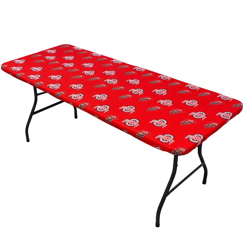 NCAA Ohio State Buckeyes Tailgate Fitted Tablecloth， 72 x 30