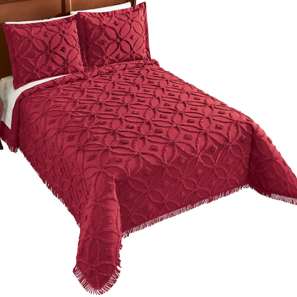 Diana Elegant Textured Chenille Tufted Bedspread