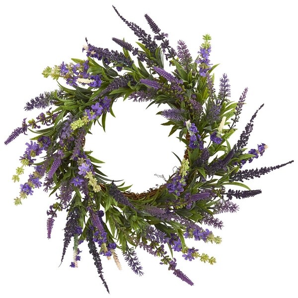 Nearly Natural 18 Artificial Lavender Wreath