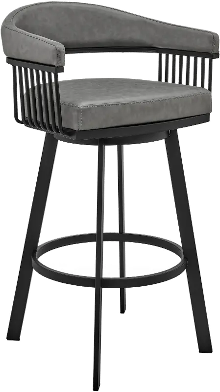 Chelsea Black and Gray Swivel Counter Stool