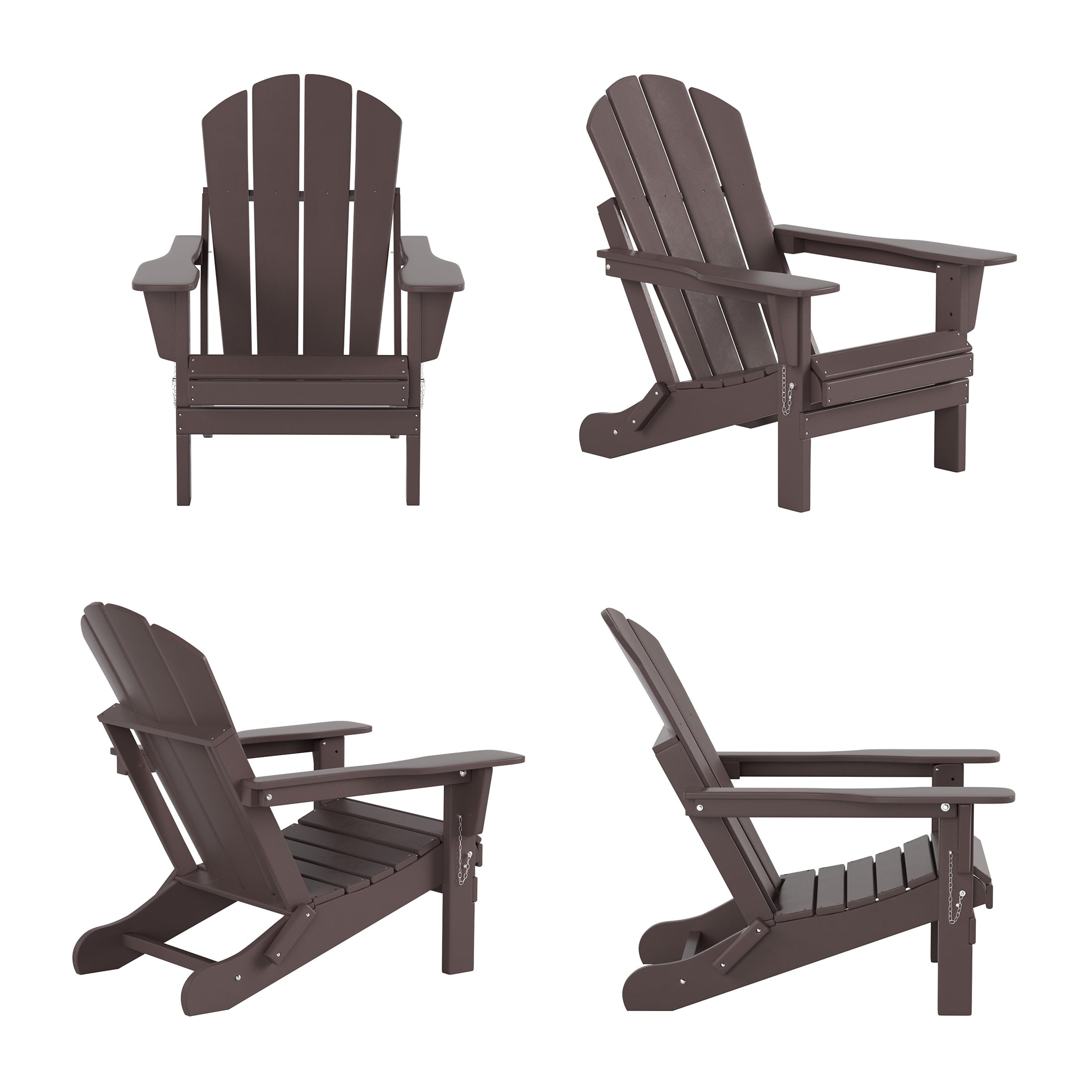 WestinTrends Outdoor Adirondack Chair, Plastic Fire Pit Chair, Weather Resistant Folding Patio Lawn Chair for Outside Deck Garden Backyard Balcony, Dark Brown