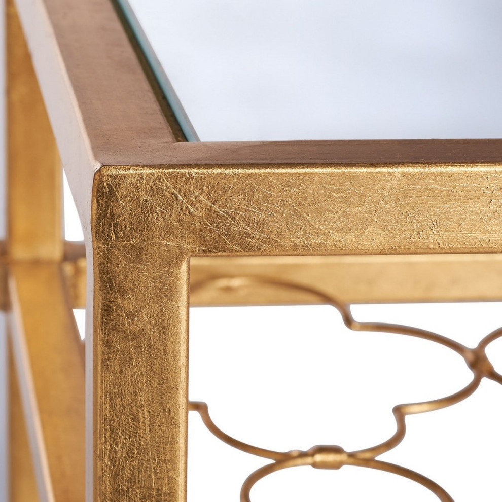 Calida Gold Leaf Glass Side Table   Modern   Side Tables And End Tables   by Virgil Stanis Design  Houzz