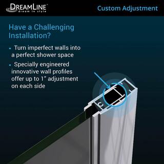 DreamLine Elegance-LS 39-34 in. to 41-34 in. W x 72 in. H Frameless Pivot Shower Door in Satin Black SHDR-4335060-09