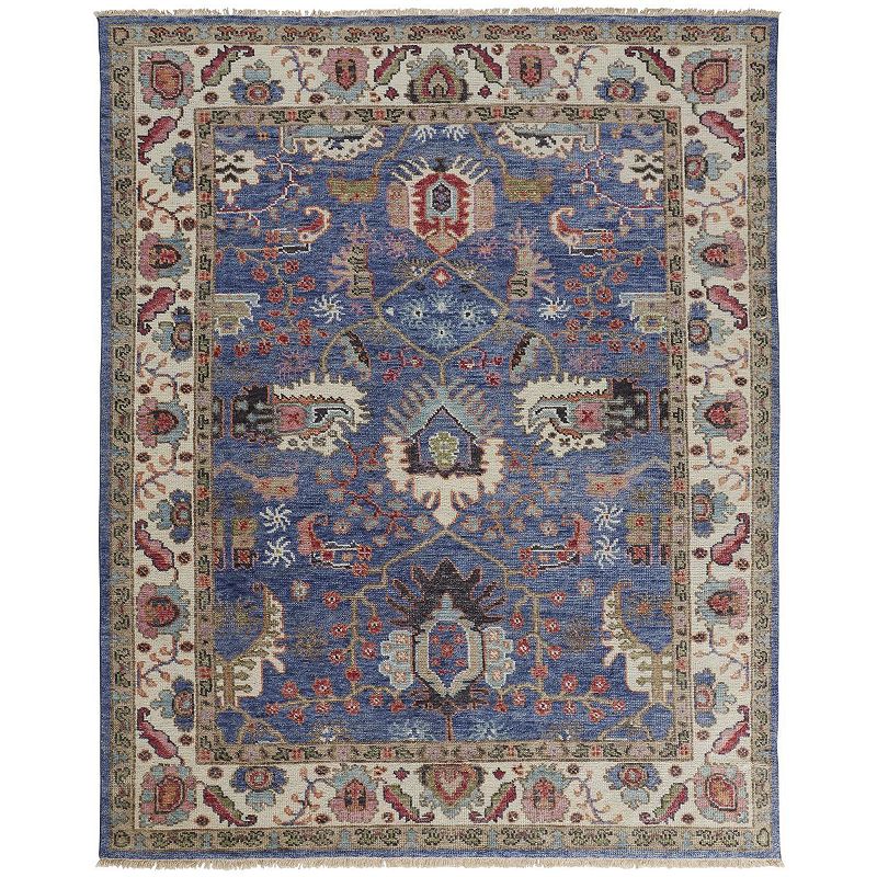 Weave and Wander Bennet Ornamental Border Luxury Wool Rug