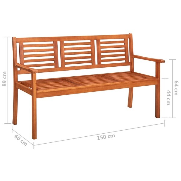 3-Seater Garden Bench with Cushion 59.1