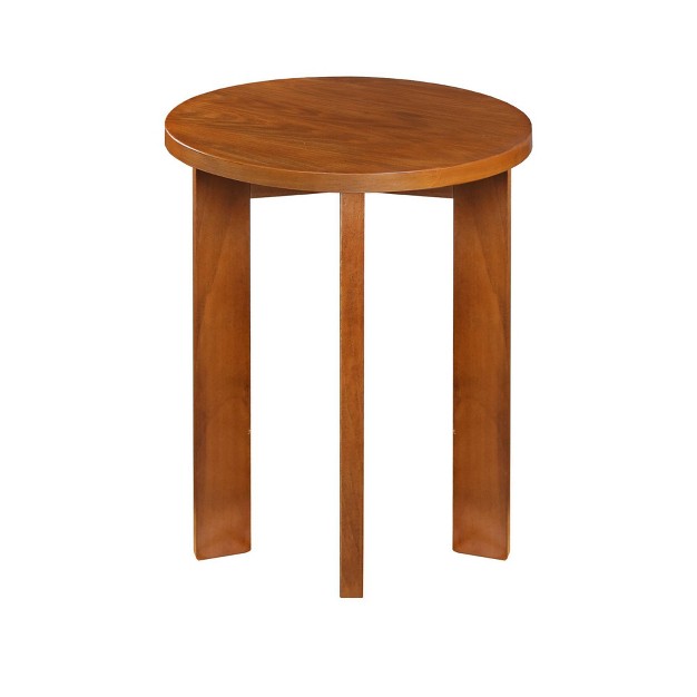 Round Side End Table With American Gum Wood Sweet Oak Flora Home