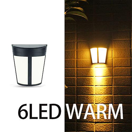 Solar 6 Led Light Outdoor Warm Cold Waterproof Solar Lamp Sunlight Fence Garden Decoration Night Sensor Pathway Landscape Lights