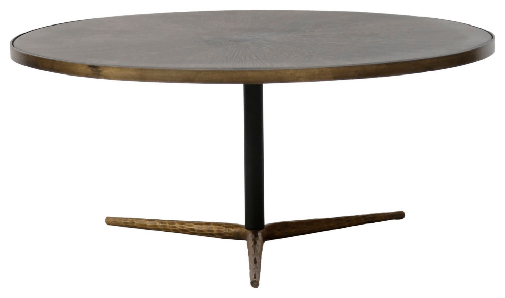 Stellar Round Coffee Table  Brass   Industrial   Coffee Tables   by LH Imports  Houzz