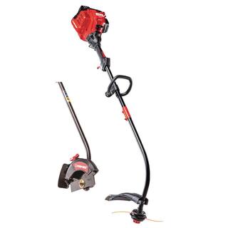 Troy-Bilt 25 cc 2-Cycle Curved Shaft Gas Trimmer with Edger Attachment Included TB25CE