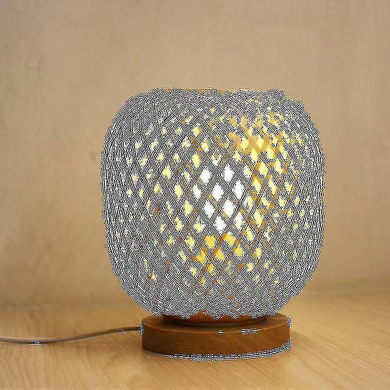 Lamps Chinese Style H Woven Wood Art Table Lamps