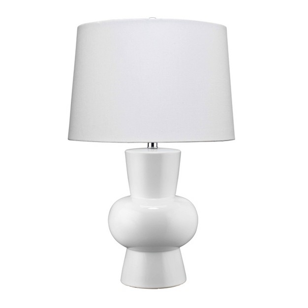 Clementine Ceramic Table Lamp With Cone Shade White Splendor Home