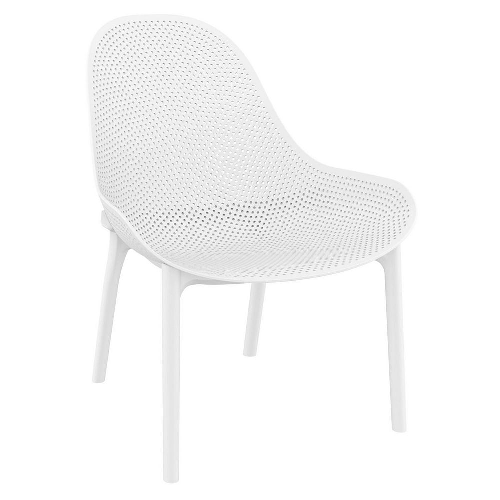 32.75 White Solid Patio Lounge Chair