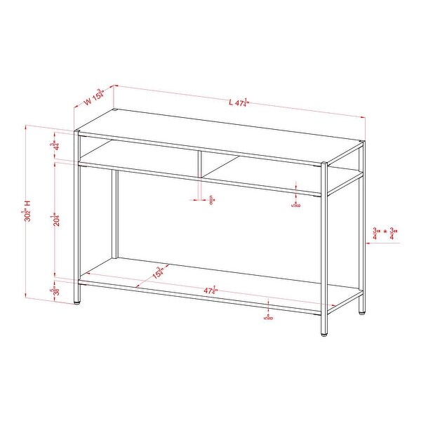 Furniture of America Raven Glam 48-inch 2-shelf Console Table