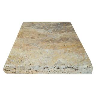 MSI 2 in. x 16 in. x 24 in. Tuscany Scabas Brushed Travertine Pool Coping (2.67 sq. ft.) LCOPTSCA1624HUF