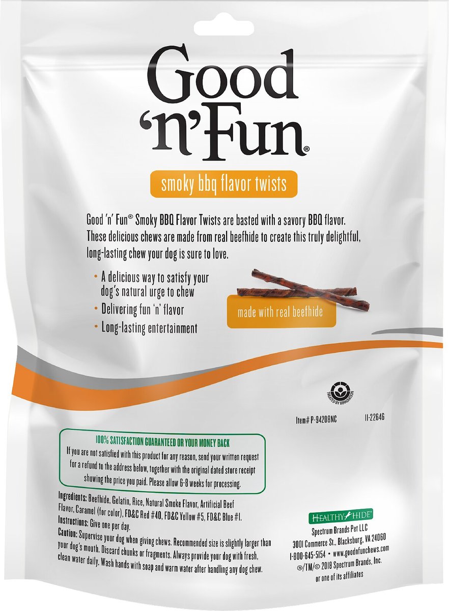 Good 'n' Fun Smoky BBQ Flavor Twists Dog Chews