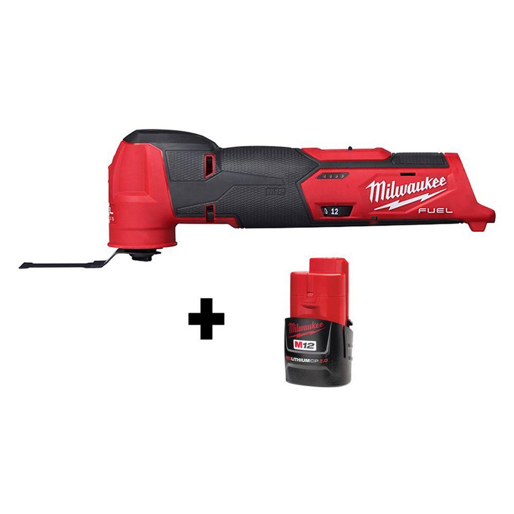 MW M12 FUEL 12V Lithium-Ion Cordless Oscillating Multi-Tool with M12 2.0Ah Battery 2526-20-48-11-2420