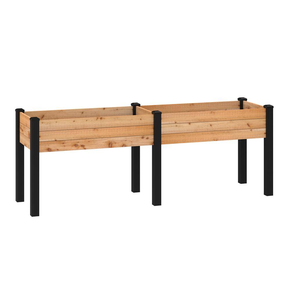 Outdoor Essentials Haven 2 ft. x 8 ft. Natural Cedar Elevated Garden Planter (Tool Free) 472543