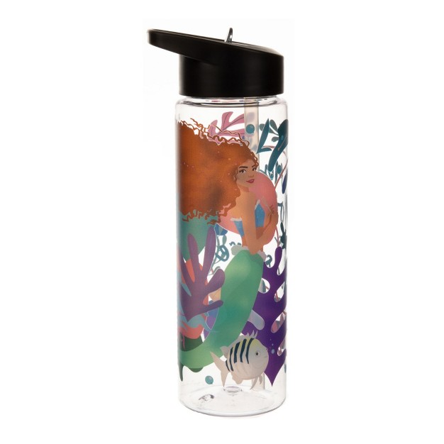 Live Action Little Mermaid Ariel My Voice Is A Treasure 24 Oz Clear Plastic Water Bottle osfa