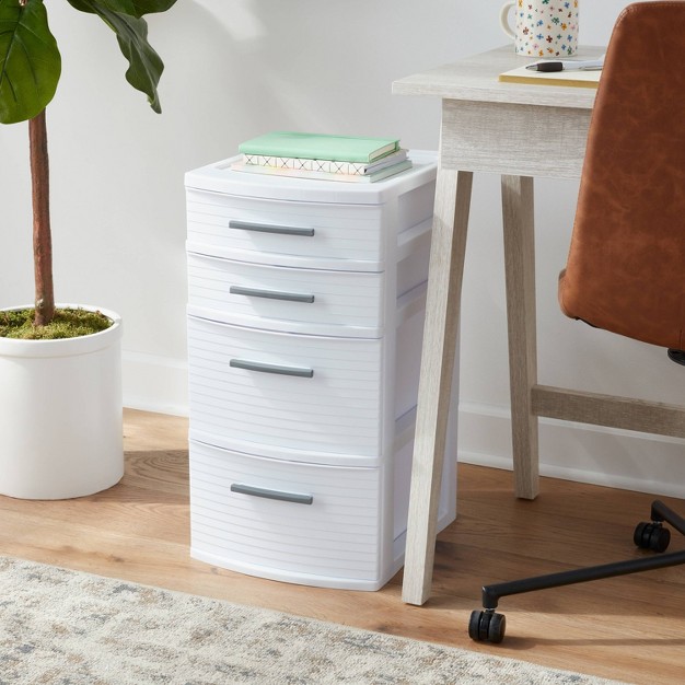 4 Drawer Medium Tower Off white