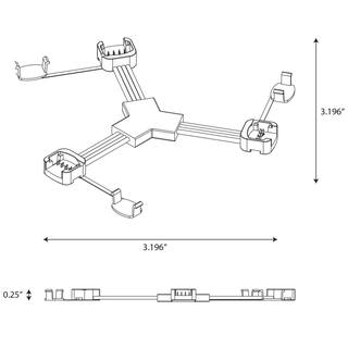 Progress Lighting Hide-a-Lite LED Tape Y Shape Connector Under Cabinet 3-Way Y Connector for Tape Sections P700017-000