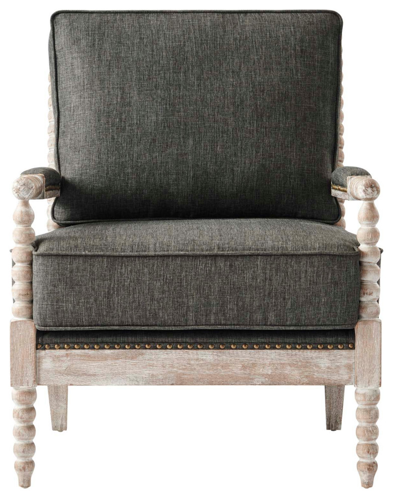 Armchair Accent Chair  Nailhead  Beige  Fabric  Modern  Lounge Cafe Hospitality   Farmhouse   Armchairs And Accent Chairs   by House Bound  Houzz