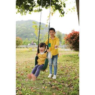 PLAYBERG Heavy-Duty Flexible Green Belt Swing with Coated Metal Chain QI003376