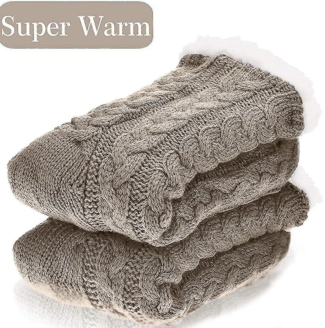 Women Slipper Socks Warm Fluffy Socks Soft Fuzzy Socks Winter Knit Socks Chenille Stripe A