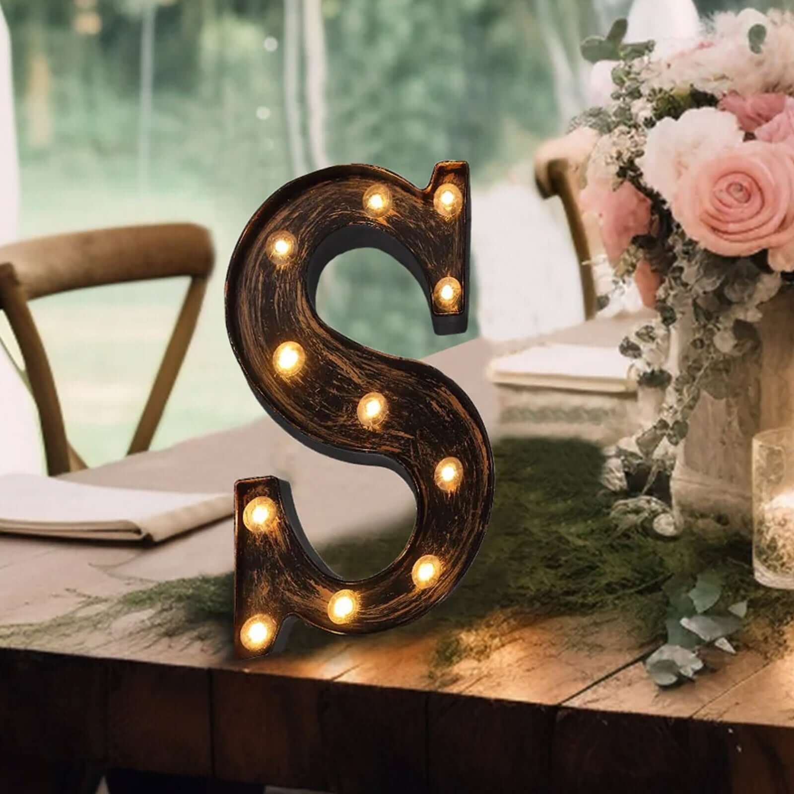 Antique Black Industrial Style LED Marquee Letter 