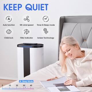 Merax Smart True HEPA Air Purifier with Wisdom WiFi PM2.5 Monitor and Movable Wheel for 3000 sq.ft. SF285857AAA