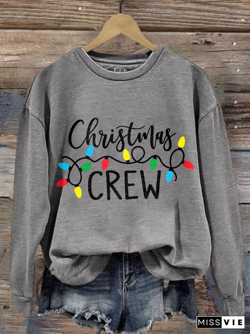 Women's Christmas Print Long Sleeve Sweatshirt