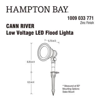 Hampton Bay Cann River Low Voltage Silver Low Voltage Hardwired Landscape Flood Light with Integrated LED and Adjustable Lamp Head HSP5101LX-02ZC