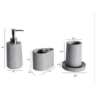 3-Piece Concrete Bath Accessory Set in Gray AM915C-119