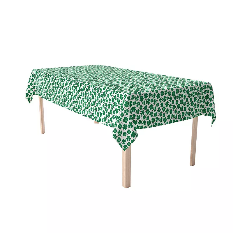 Rectangular Tablecloth， 100% Cotton， 60x120， St. Patrick's Day Shamrock Decoration