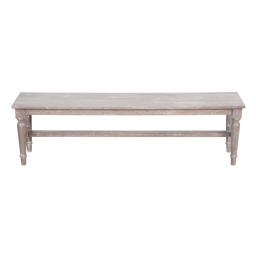 East at Main Handmade Weathered Wood Bench with White Wash