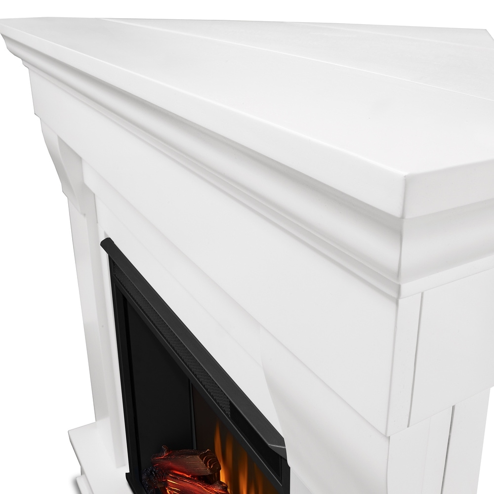 Chateau White Electric Corner Fireplace by Real Flame   41\