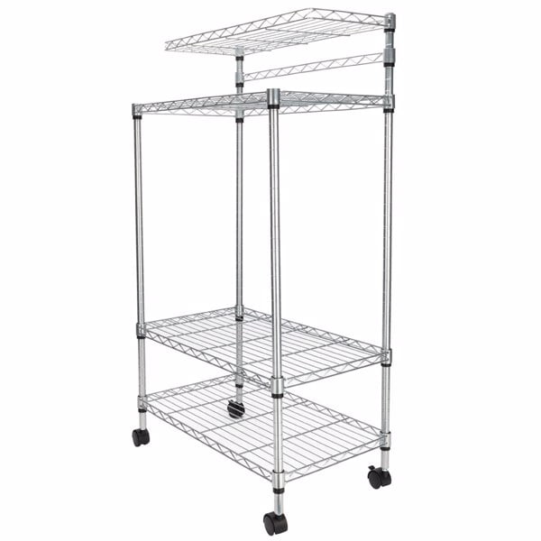 Fithood 4 Layer Adjustable Kitchen Bakers Rack Shelf Microwave Oven Stand Storage Cart