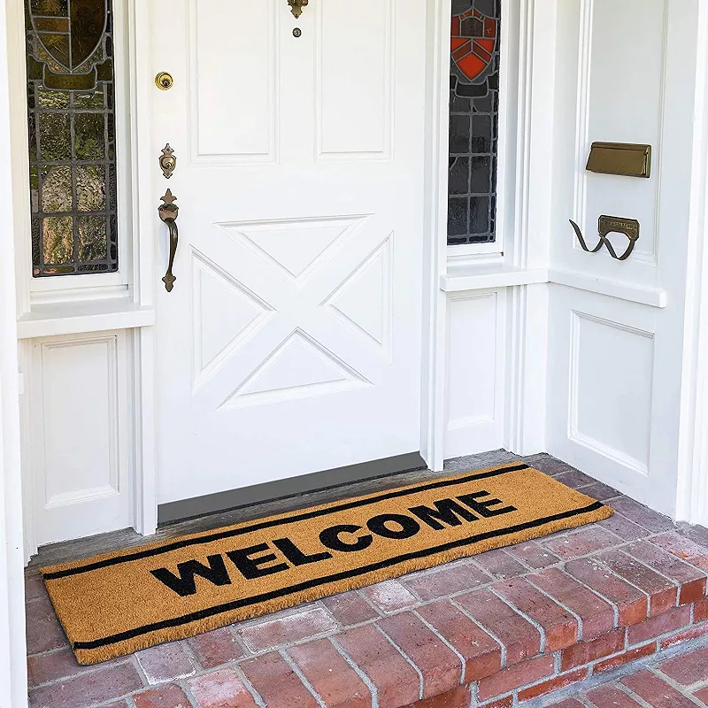 Coco Coir Mat， Long Nonslip Welcome Doormat (Natural Coir， 17 x 60 in)