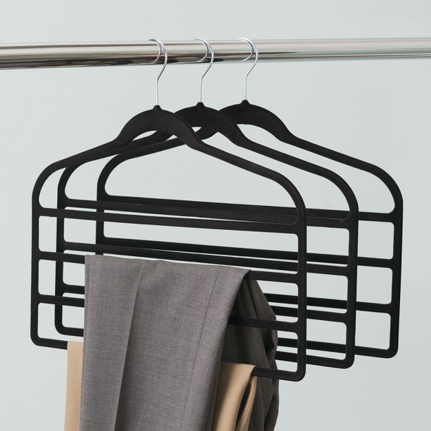 Home Basics Velvet Trouser Hanger pack Of 3 Black