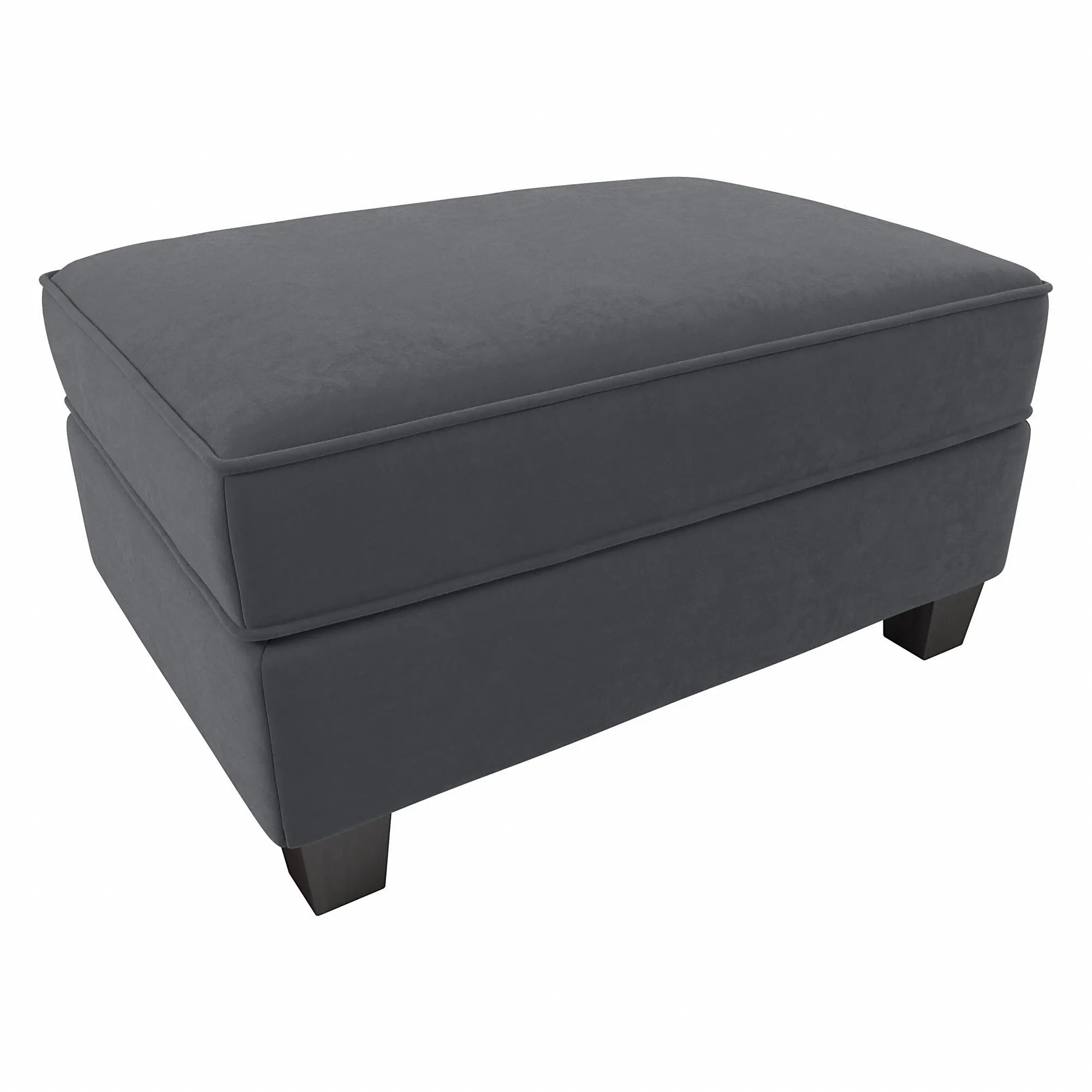 Flare Dark Gray Microsuede Storage Ottoman - Bush Furniture